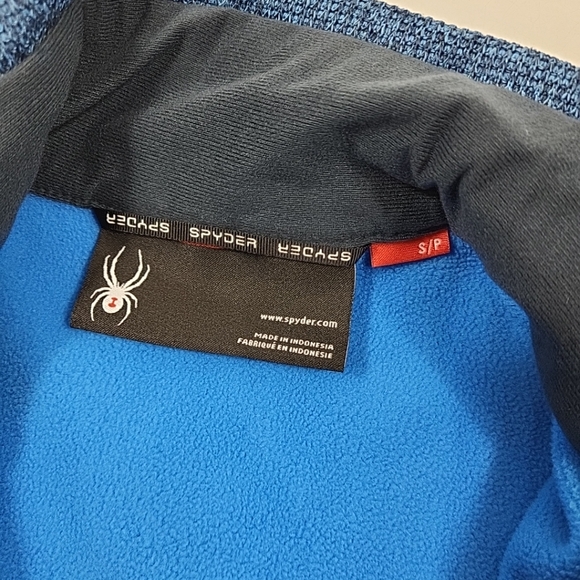 Spyder Core Sweater Jacket Full Zip Knit Zipped Pockets Womens Small Blue - Picture 4 of 8